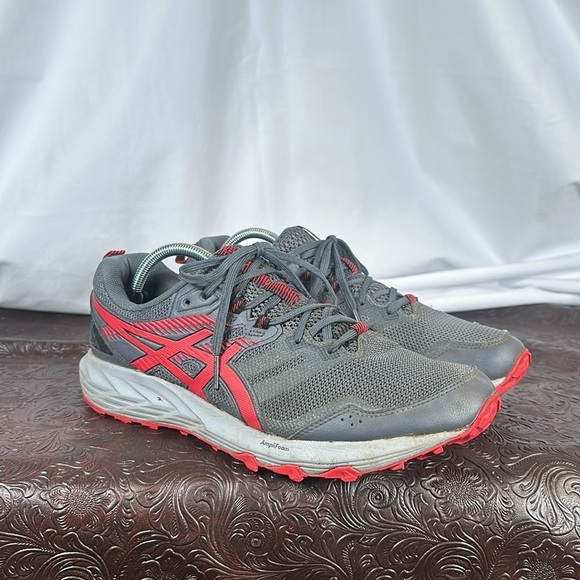 Gray and Red Running Shoes - Picture 3 of 6